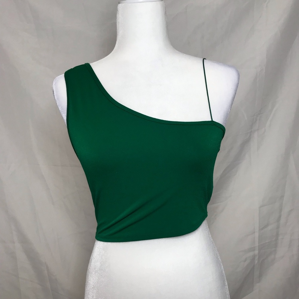 Forever 21 One Sleeve Green Crop Top